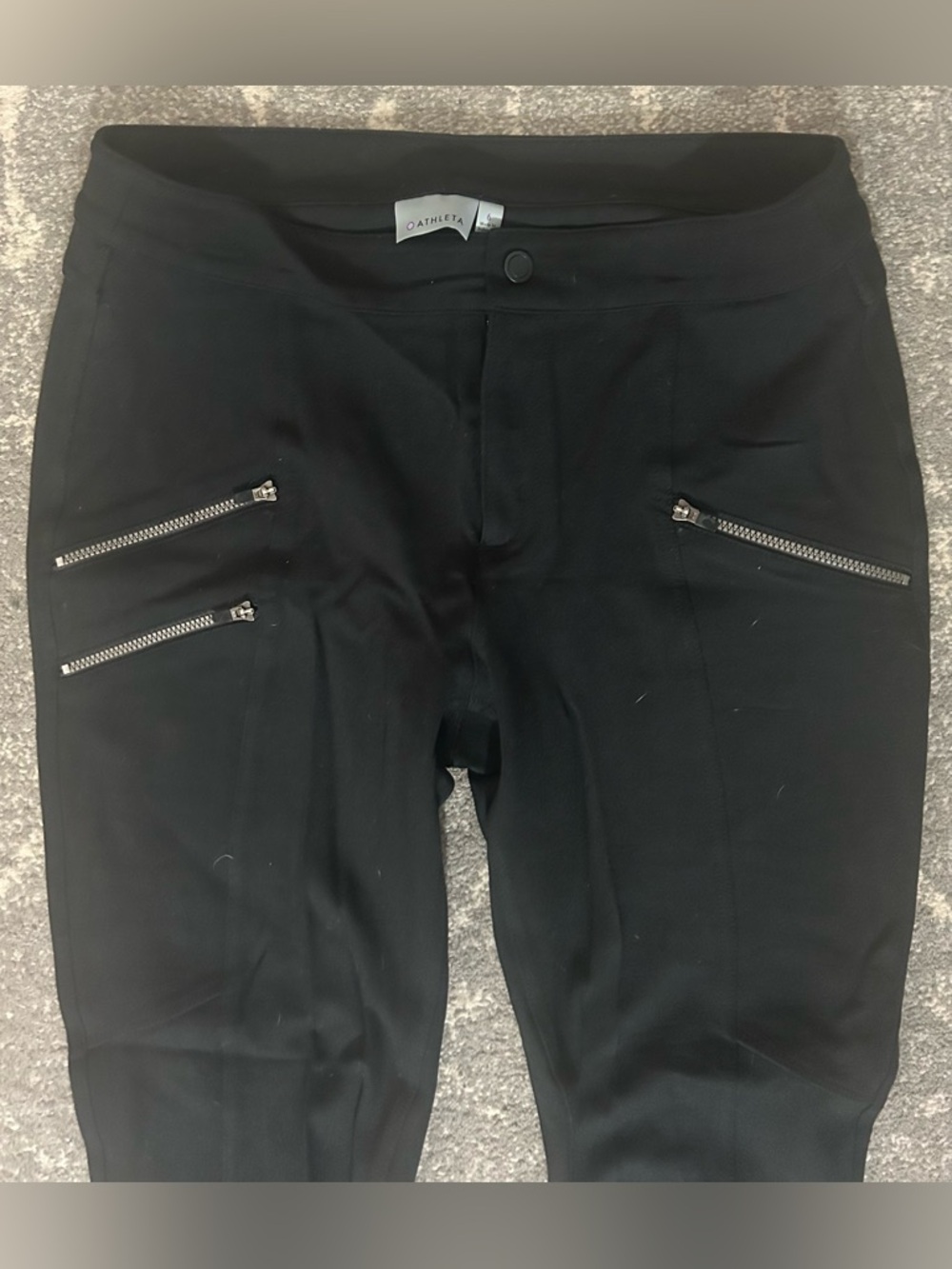 Athleta Ponte Moto Pant Black Women’s Size 6 Zip Pockets Skinny Leg - Picture 5 of 10
